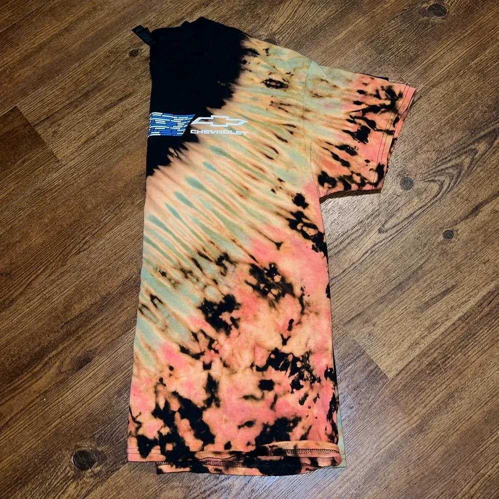 LAST CALL Chevrolet Graphic Black Reverse Dye Short Sleeve Cotton Shirt Size XL - Picture 8 of 10